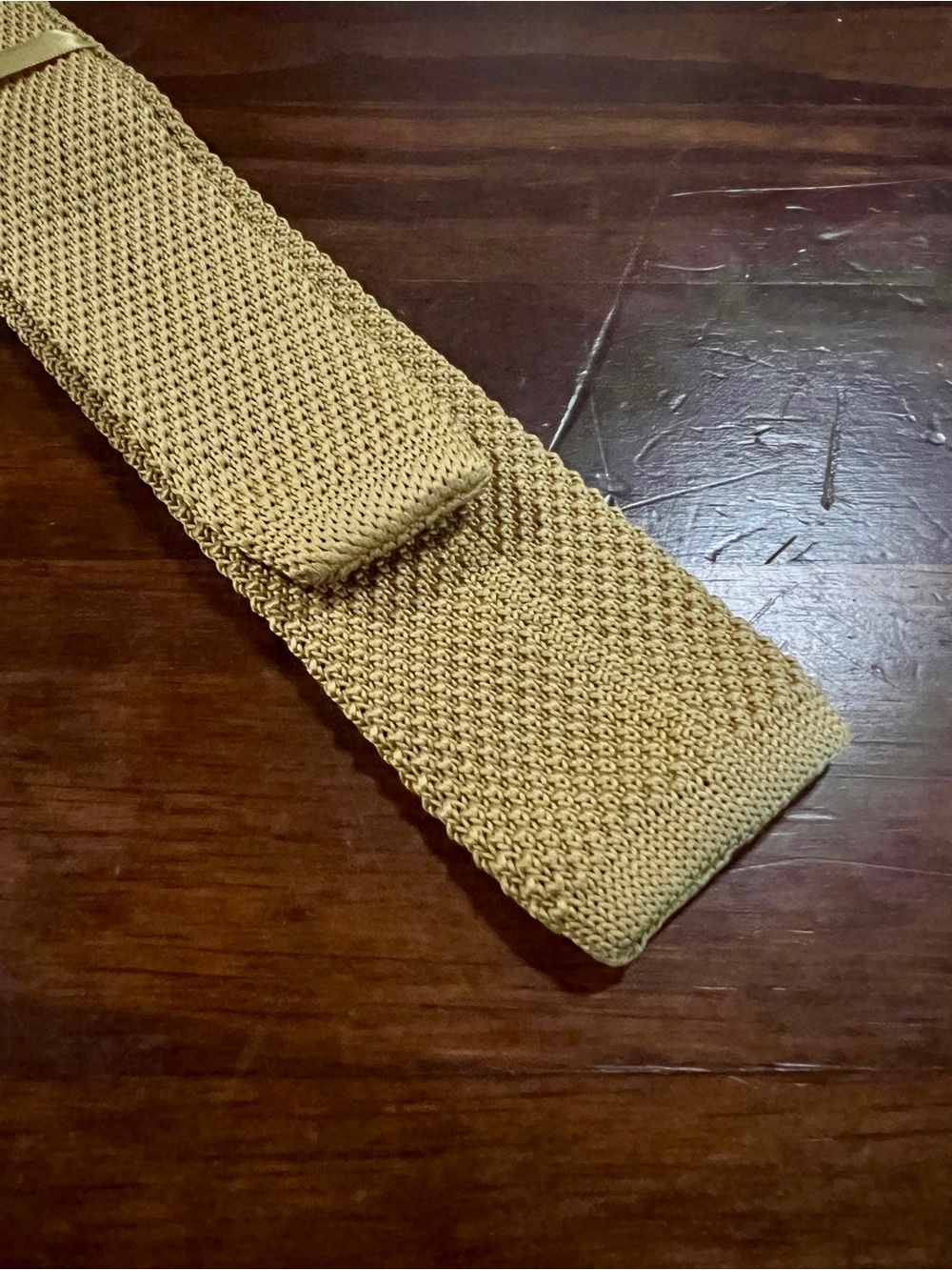 Retro Woven Knit Tie Vintage Gold - Picture 6 of 7